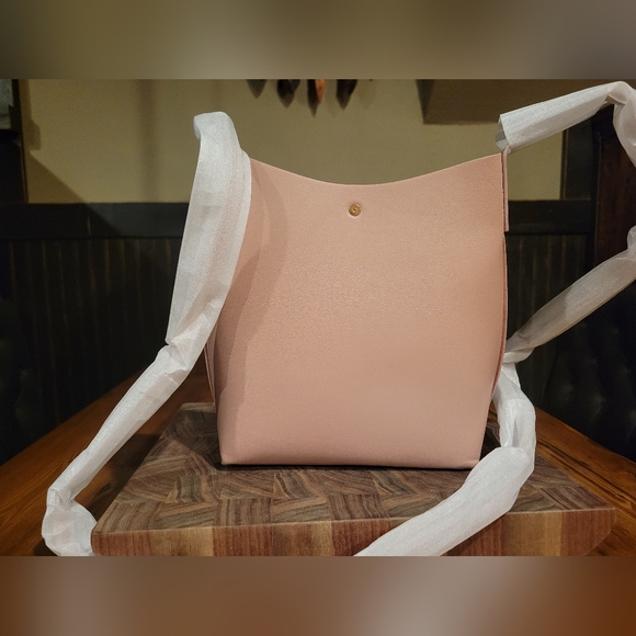 NWOT Anthropologie Samara Bag Vegan Leather Pink - Picture 1 of 5
